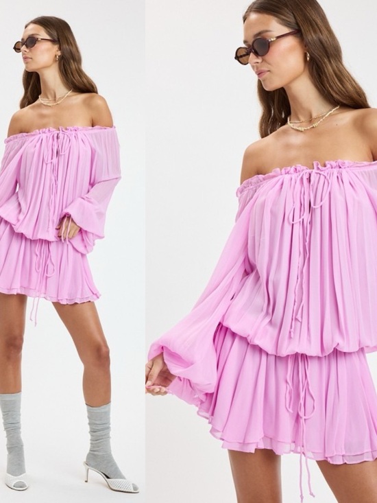 Coachella Barbie Pink Boho Mini Dress - Picture 3 of 5